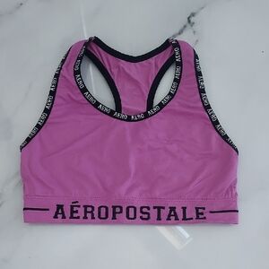Aeropostale Magenta Sports Bra with Black Trim
